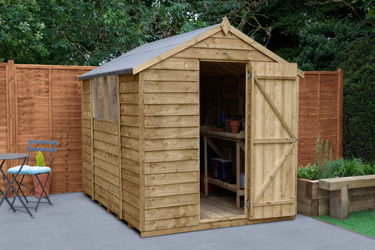 4LIFE Overlap Pressure Treated Apex Shed (HD) - 8 x 6ft