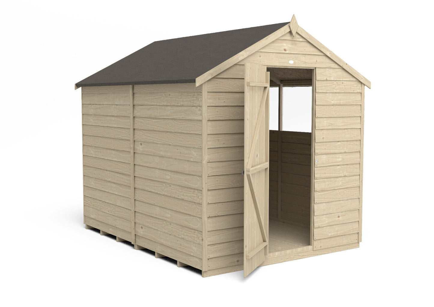 4LIFE Overlap Pressure Treated Apex Shed (HD) - 8 x 6ft