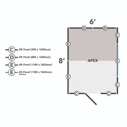 4LIFE Overlap Pressure Treated Apex Shed (HD) - 8 x 6ft