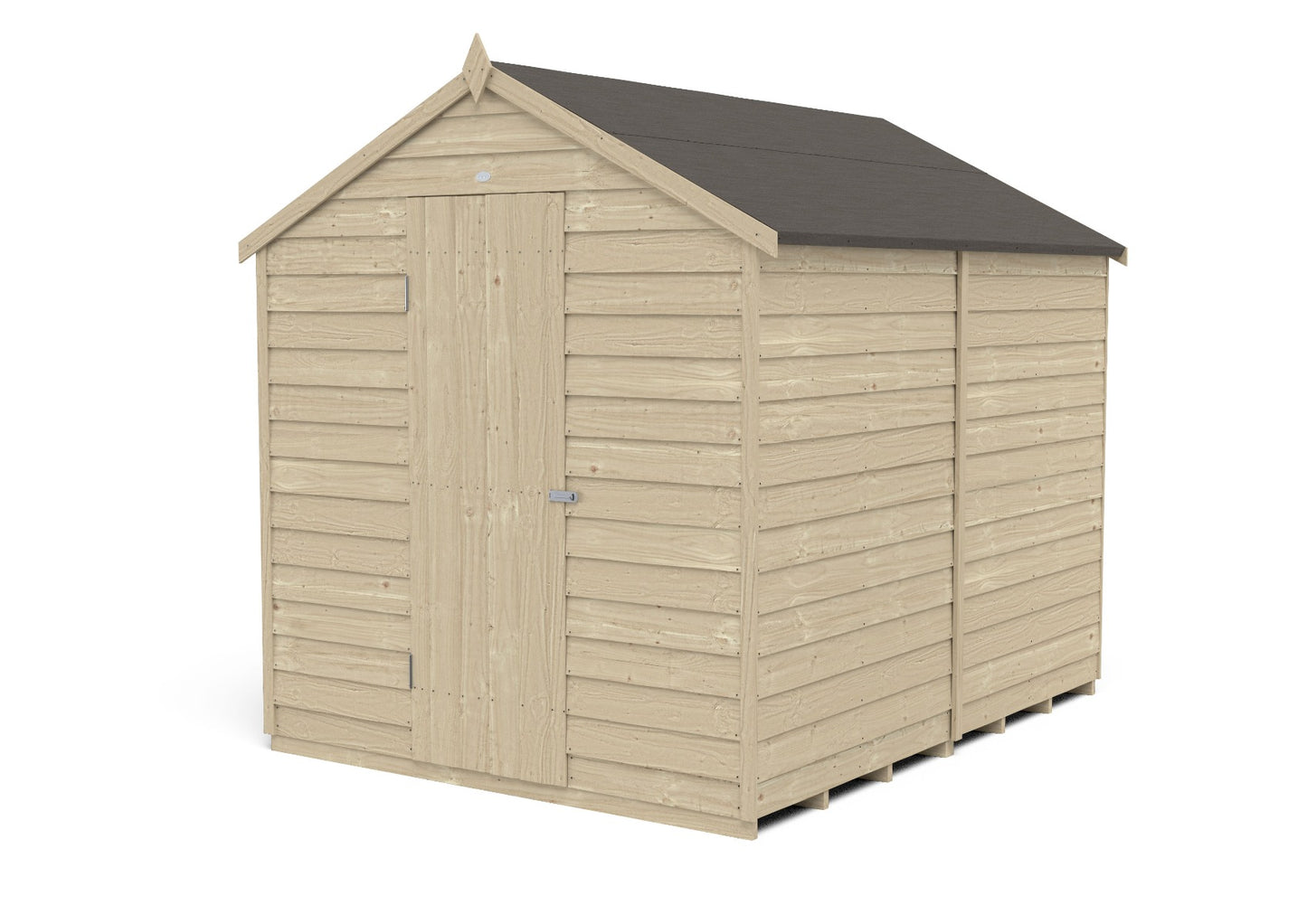 4LIFE Overlap Pressure Treated Apex Shed - No Window (HD) - 8 x 6ft