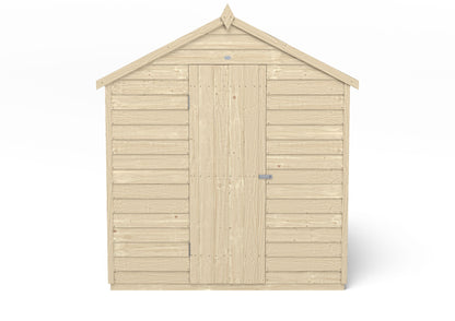 4LIFE Overlap Pressure Treated Apex Shed - No Window (HD) - 8 x 6ft