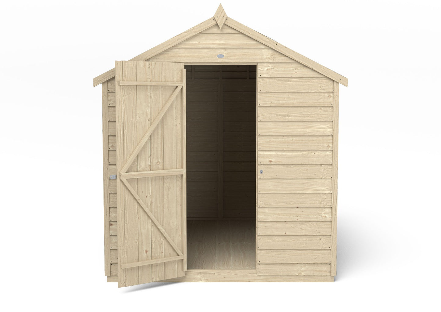 4LIFE Overlap Pressure Treated Apex Shed - No Window (HD) - 8 x 6ft