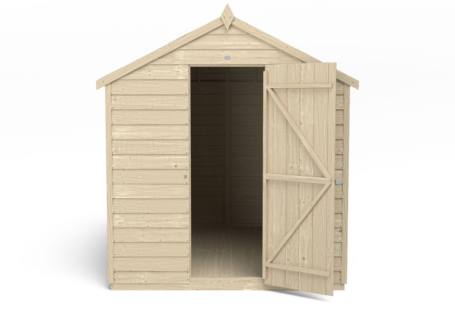 4LIFE Overlap Pressure Treated Apex Shed - No Window (HD) - 8 x 6ft