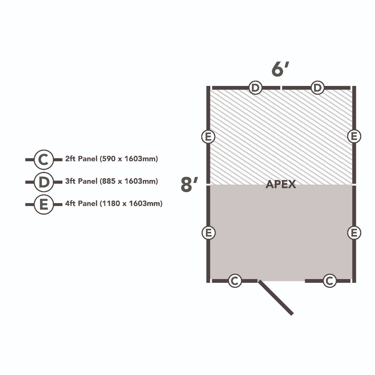 4LIFE Overlap Pressure Treated Apex Shed - No Window (HD) - 8 x 6ft