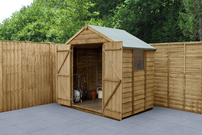 4LIFE Overlap Pressure Treated Apex Shed - Double Door (HD) - 7 x 5ft