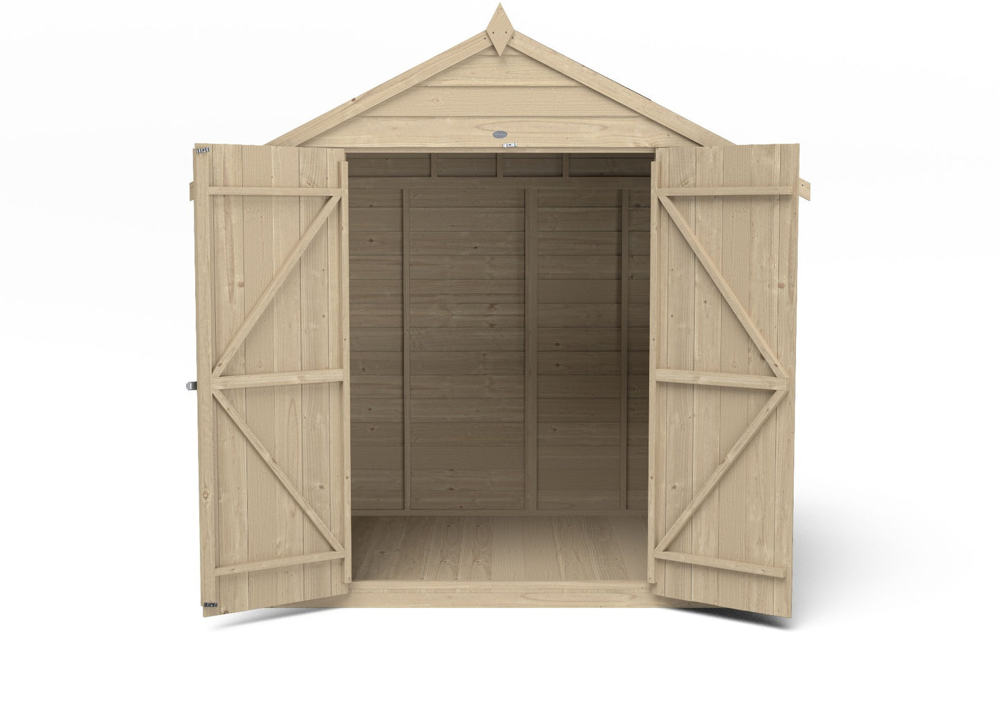 4LIFE Overlap Pressure Treated Apex Shed - Double Door (HD) - 7 x 5ft