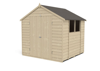 4LIFE Overlap Pressure Treated Apex Shed - Double Door (HD) - 7 x 7ft