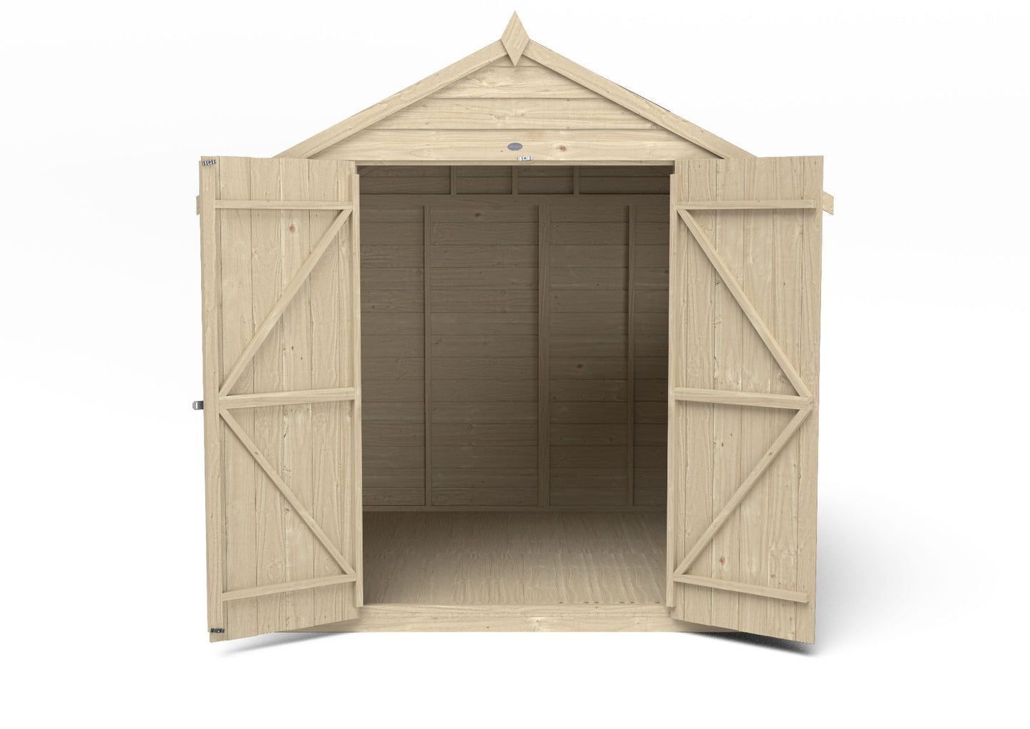 4LIFE Overlap Pressure Treated Apex Shed - Double Door (HD) - 7 x 7ft