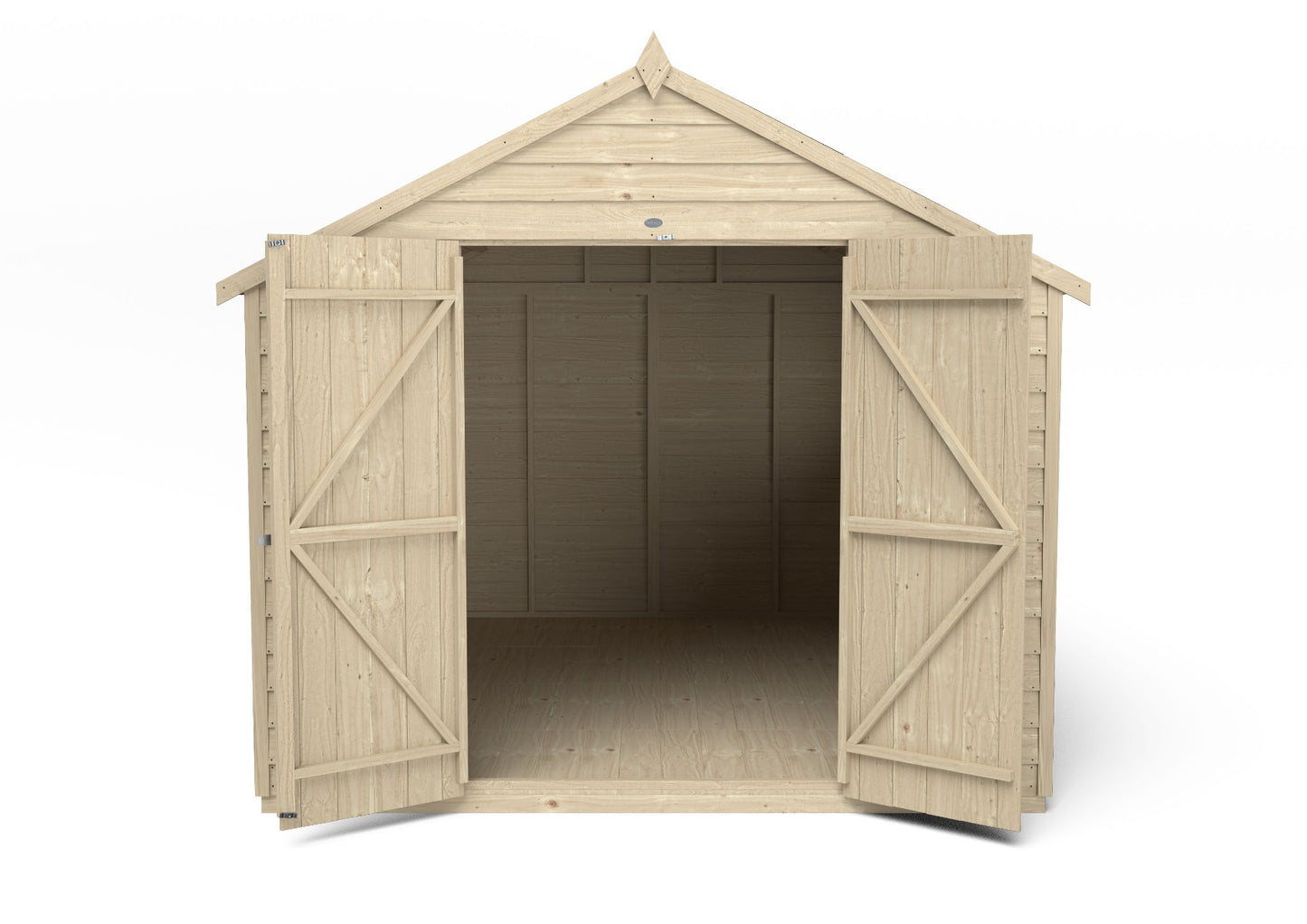 4LIFE Overlap Pressure Treated Apex Shed - Double Door (HD) - 10 x 8ft