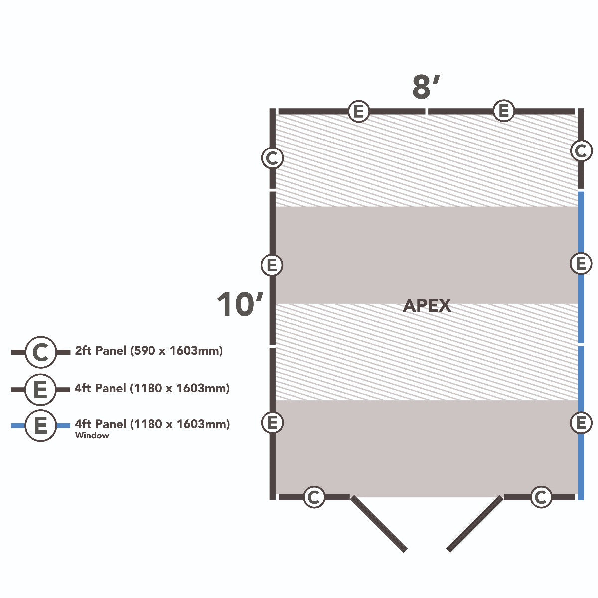 4LIFE Overlap Pressure Treated Apex Shed - Double Door (HD) - 10 x 8ft