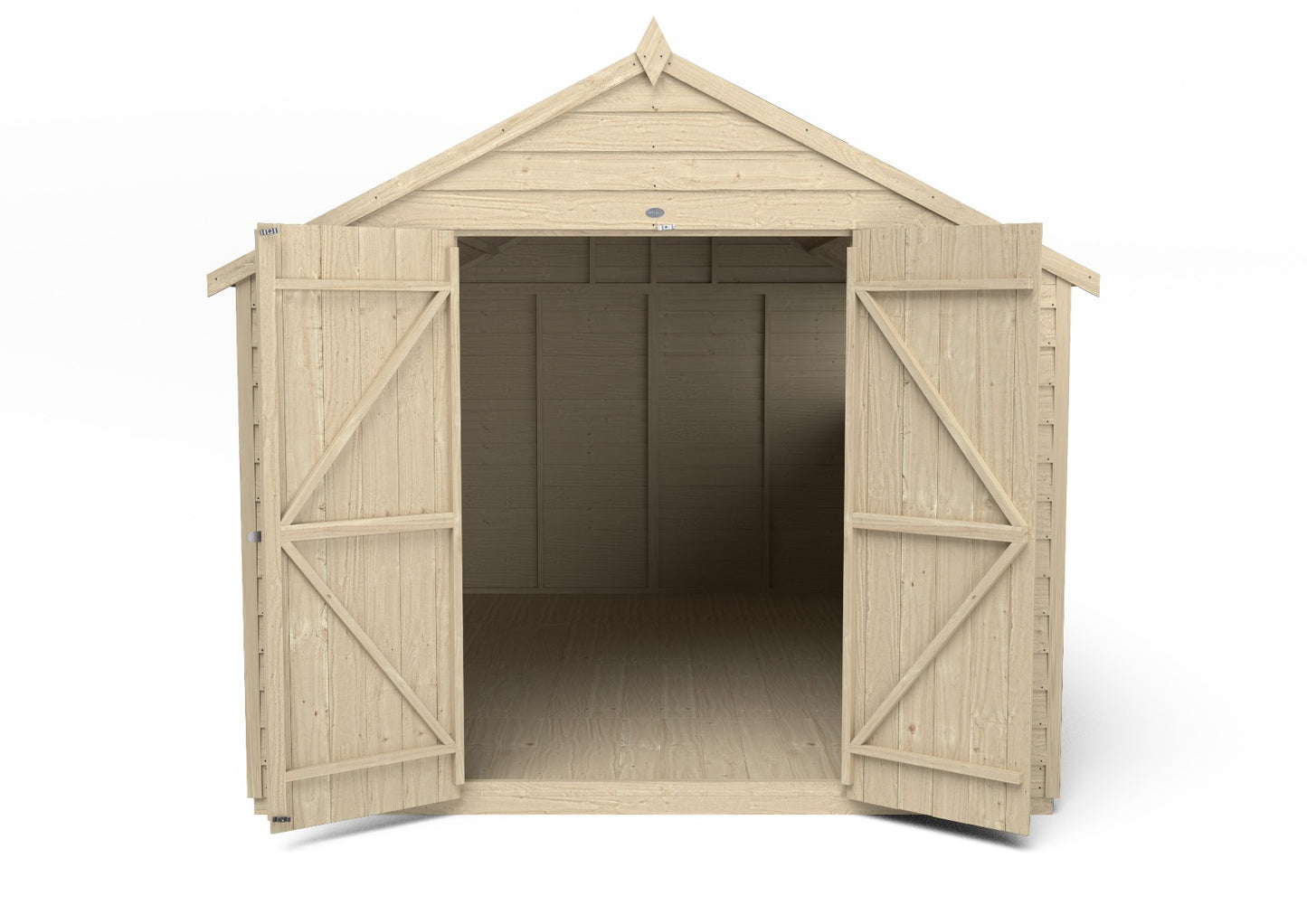 4LIFE Overlap Pressure Treated Apex Shed - Double Door (HD) - 12 x 8ft