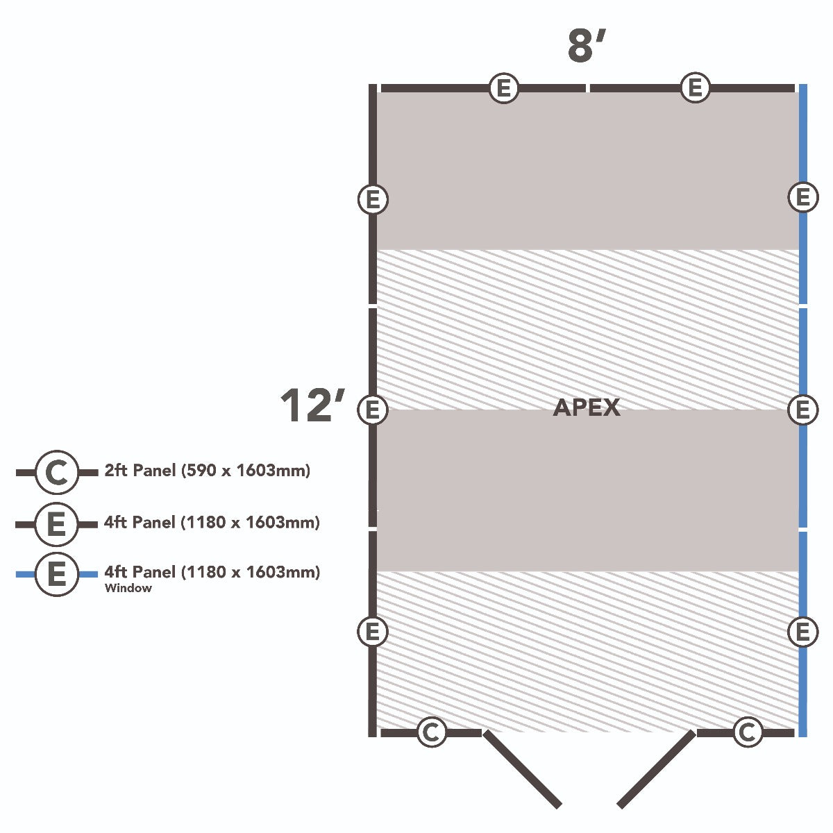 4LIFE Overlap Pressure Treated Apex Shed - Double Door (HD) - 12 x 8ft