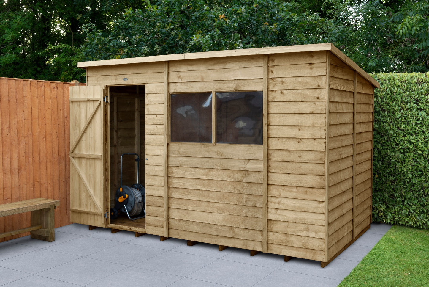 4LIFE Overlap Pressure Treated Pent Shed (HD) - 10 x 6ft