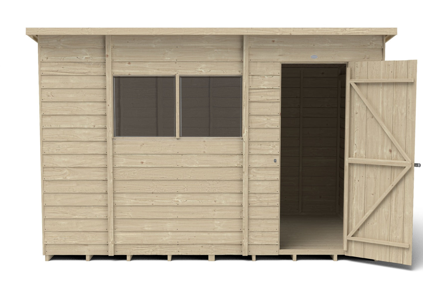 4LIFE Overlap Pressure Treated Pent Shed (HD) - 10 x 6ft