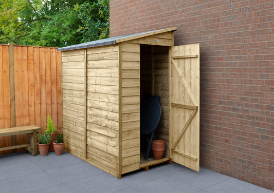 4LIFE Overlap Pressure Treated Pent Shed - No Window (HD) - 6 x 3ft