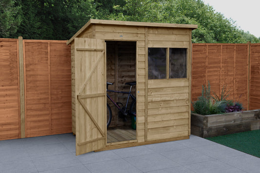 4LIFE Overlap Pressure Treated Pent Shed - 6 x 4ft