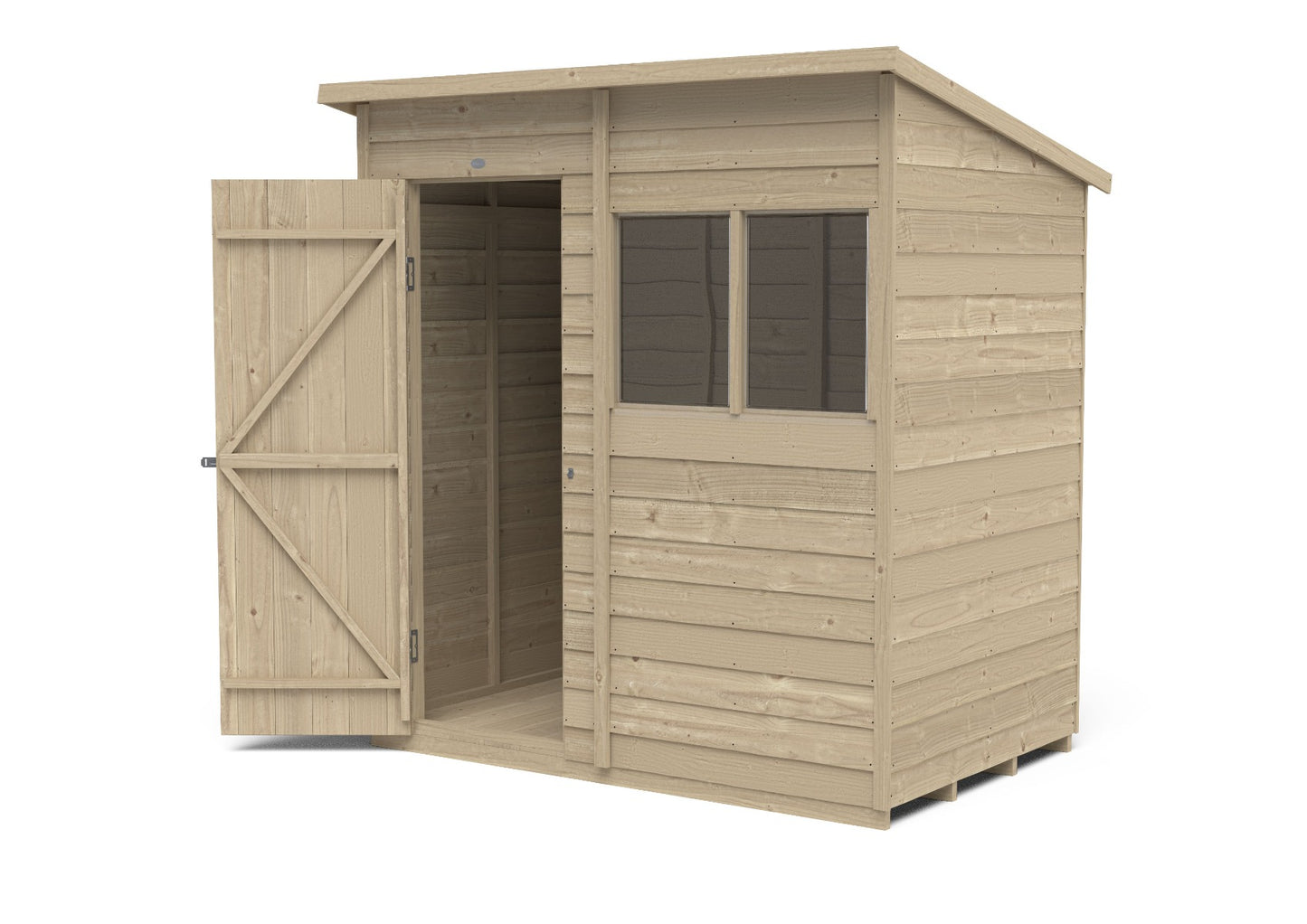 4LIFE Overlap Pressure Treated Pent Shed - 6 x 4ft