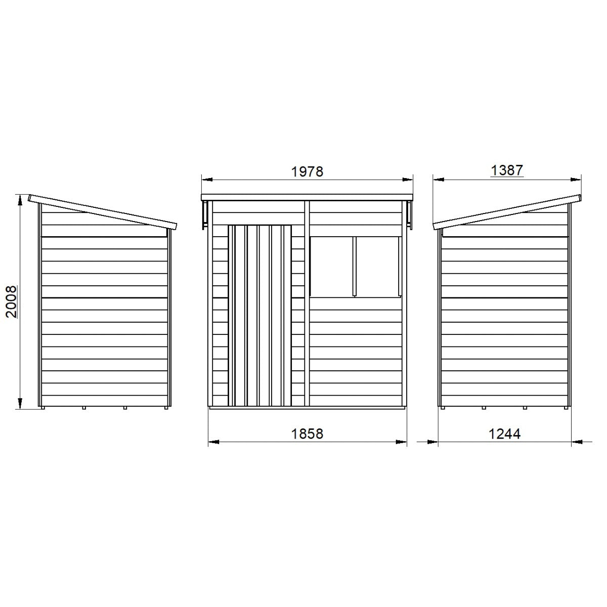 4LIFE Overlap Pressure Treated Pent Shed - 6 x 4ft