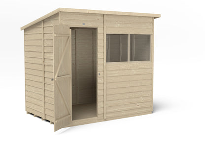 4LIFE Overlap Pressure Treated Pent Shed (HD) - 7 x 5ft