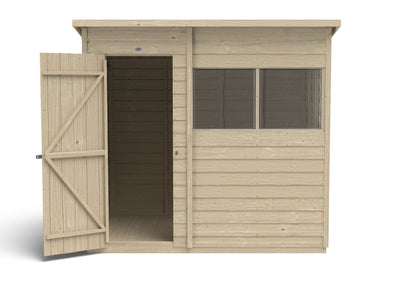 4LIFE Overlap Pressure Treated Pent Shed (HD) - 7 x 5ft