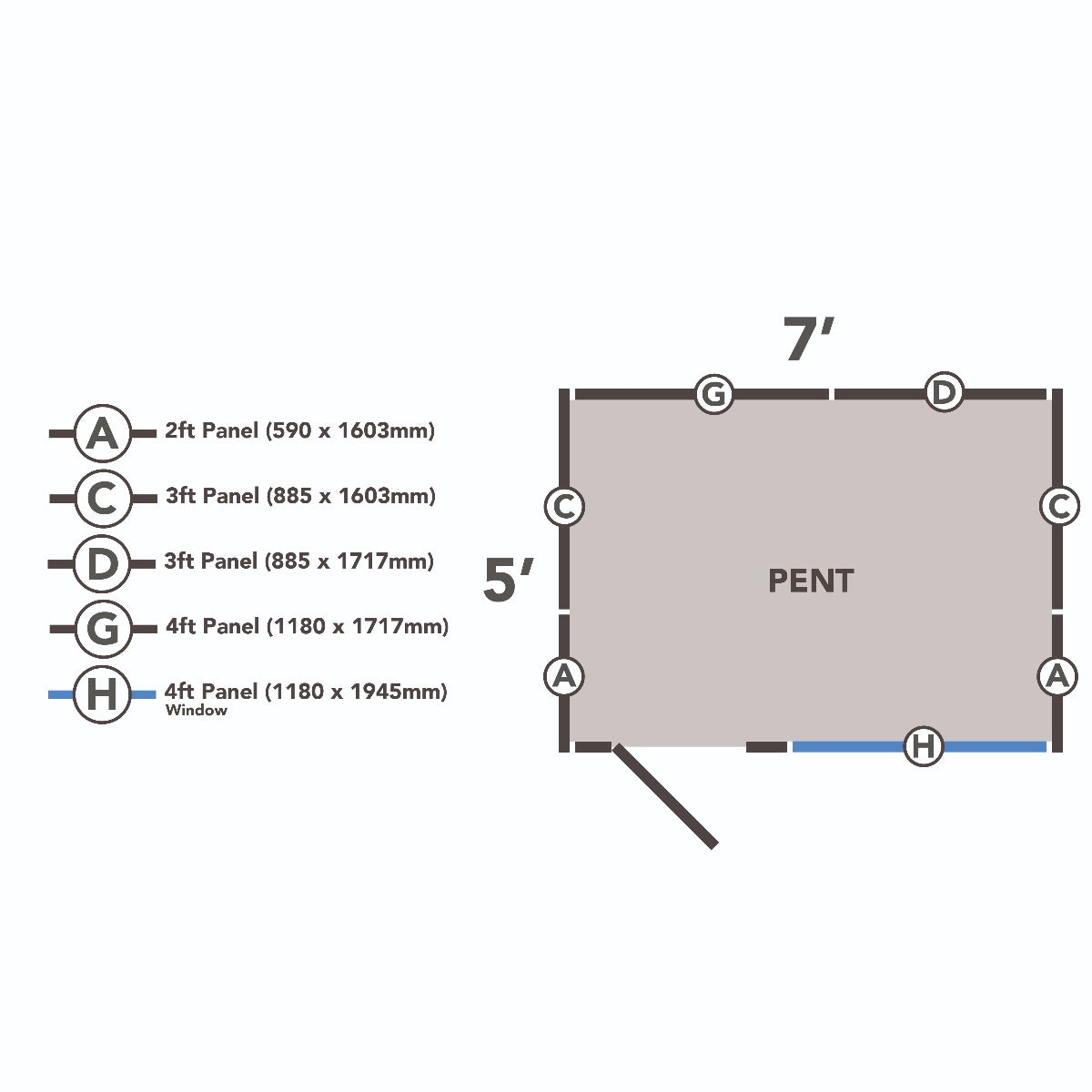 4LIFE Overlap Pressure Treated Pent Shed (HD) - 7 x 5ft