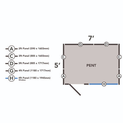 4LIFE Overlap Pressure Treated Pent Shed (HD) - 7 x 5ft