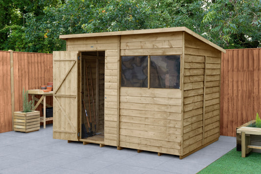 4LIFE Overlap Pressure Treated Pent Shed (HD) - 8 x 6ft