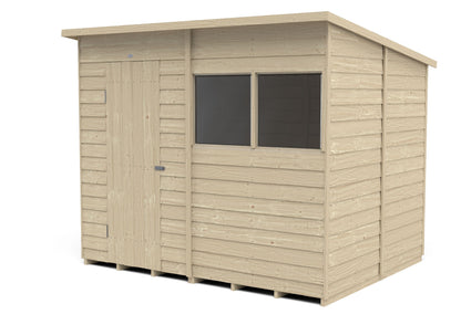 4LIFE Overlap Pressure Treated Pent Shed (HD) - 8 x 6ft