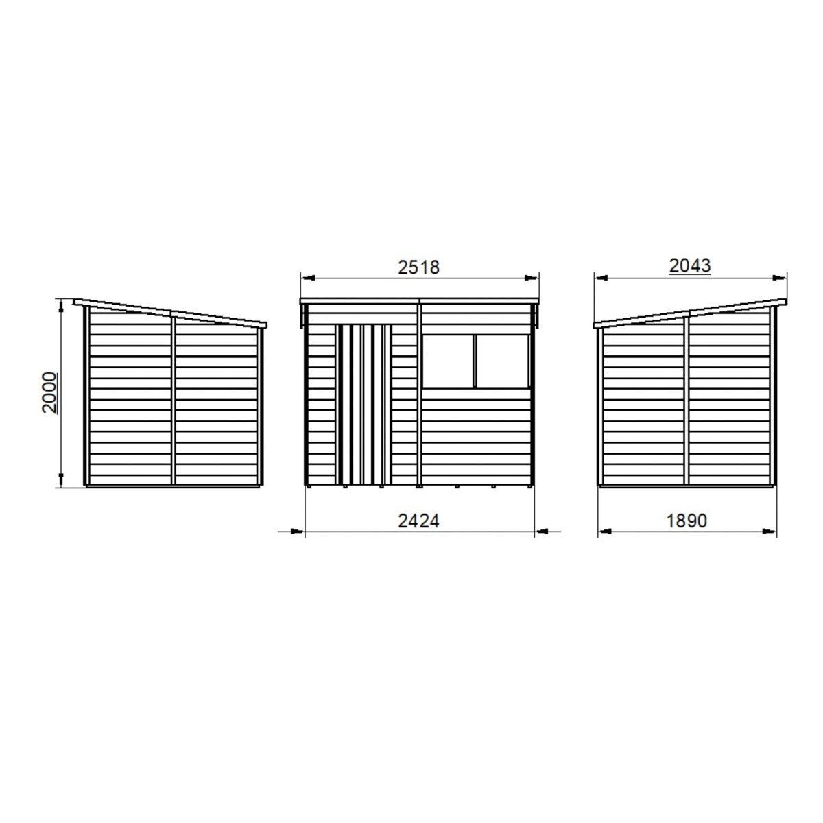 4LIFE Overlap Pressure Treated Pent Shed (HD) - 8 x 6ft