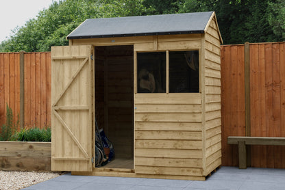 4LIFE Overlap Pressure Treated Reverse Apex Shed (HD) - 6 x 4ft