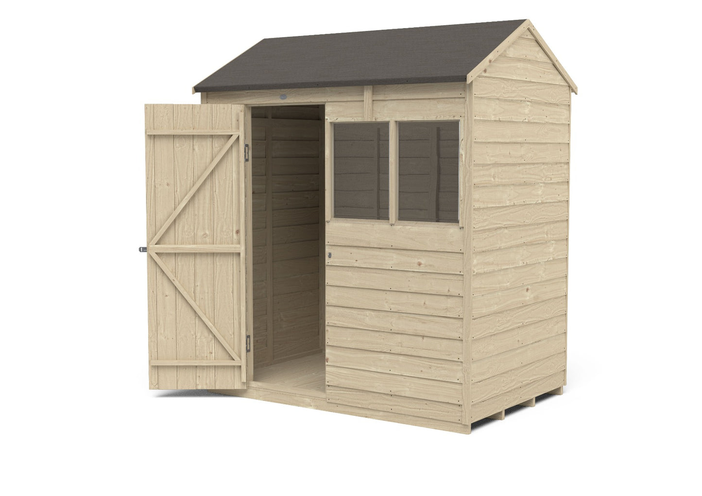 4LIFE Overlap Pressure Treated Reverse Apex Shed (HD) - 6 x 4ft