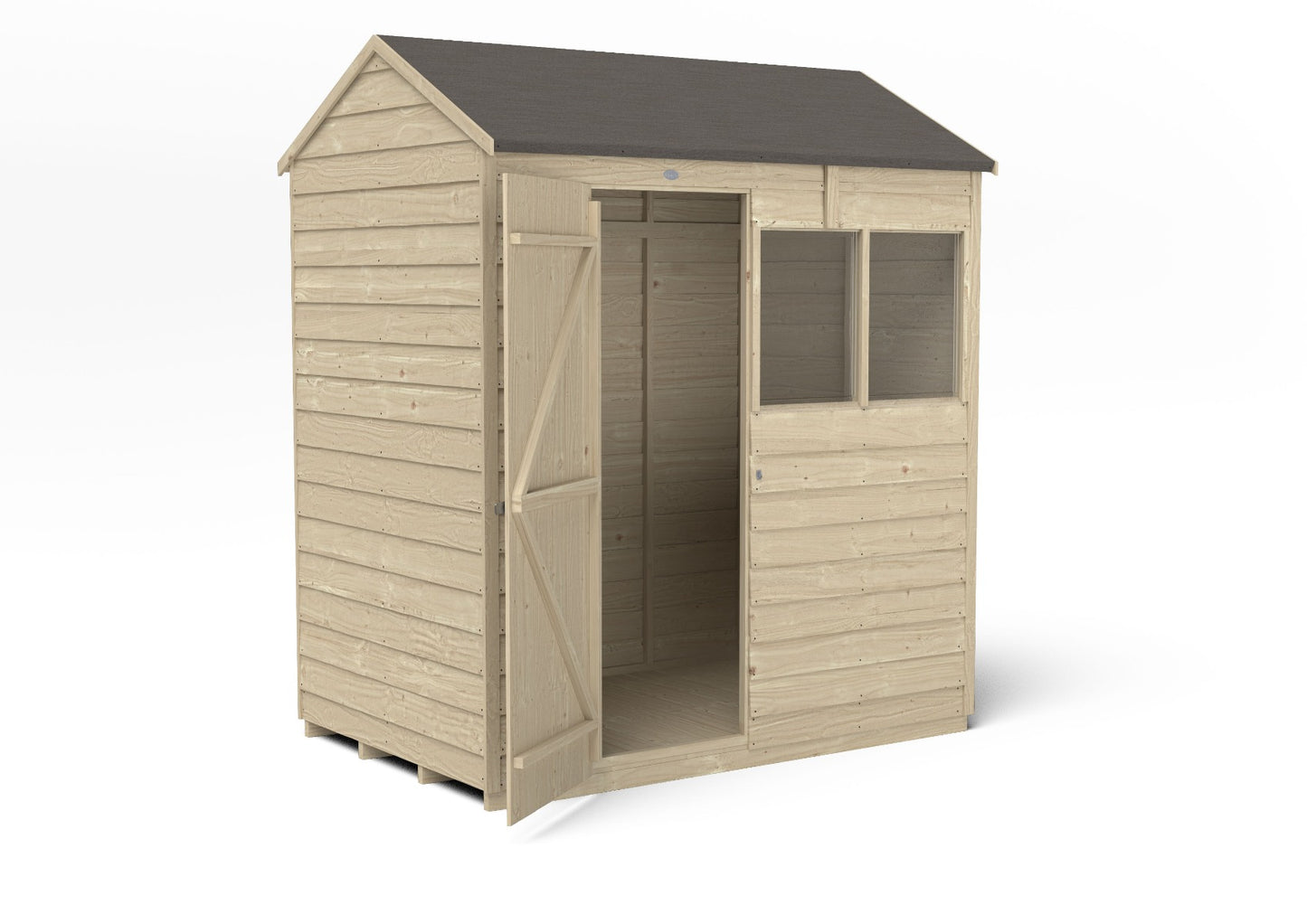 4LIFE Overlap Pressure Treated Reverse Apex Shed (HD) - 6 x 4ft