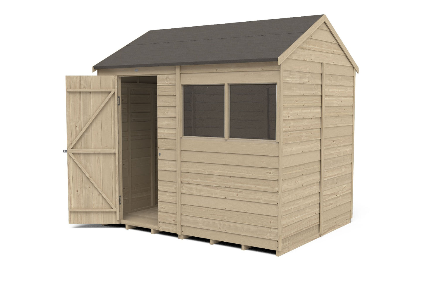 4LIFE Overlap Pressure Treated Reverse Apex Shed (HD) - 8 x 6ft