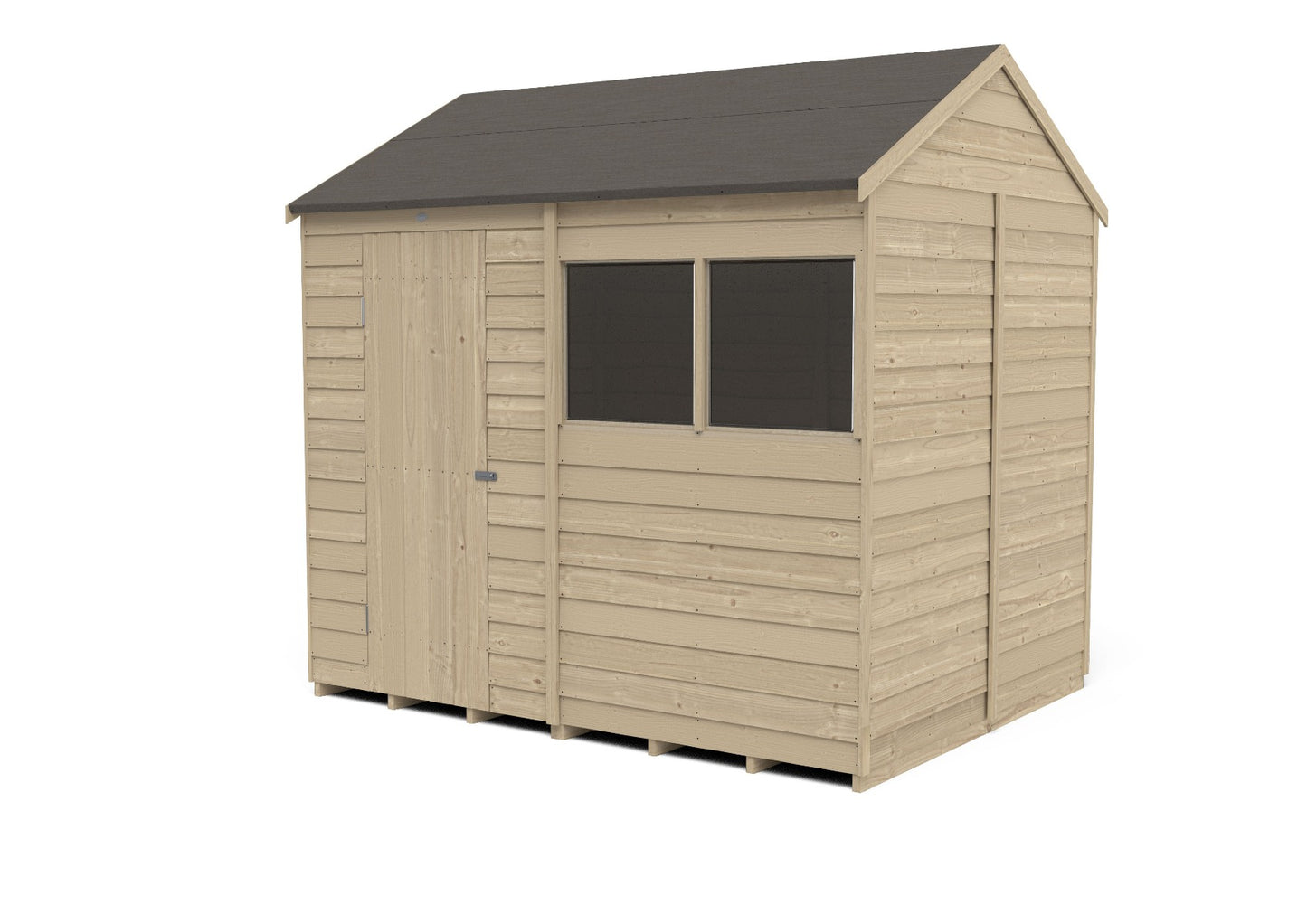 4LIFE Overlap Pressure Treated Reverse Apex Shed (HD) - 8 x 6ft