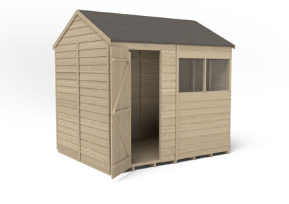 4LIFE Overlap Pressure Treated Reverse Apex Shed (HD) - 8 x 6ft