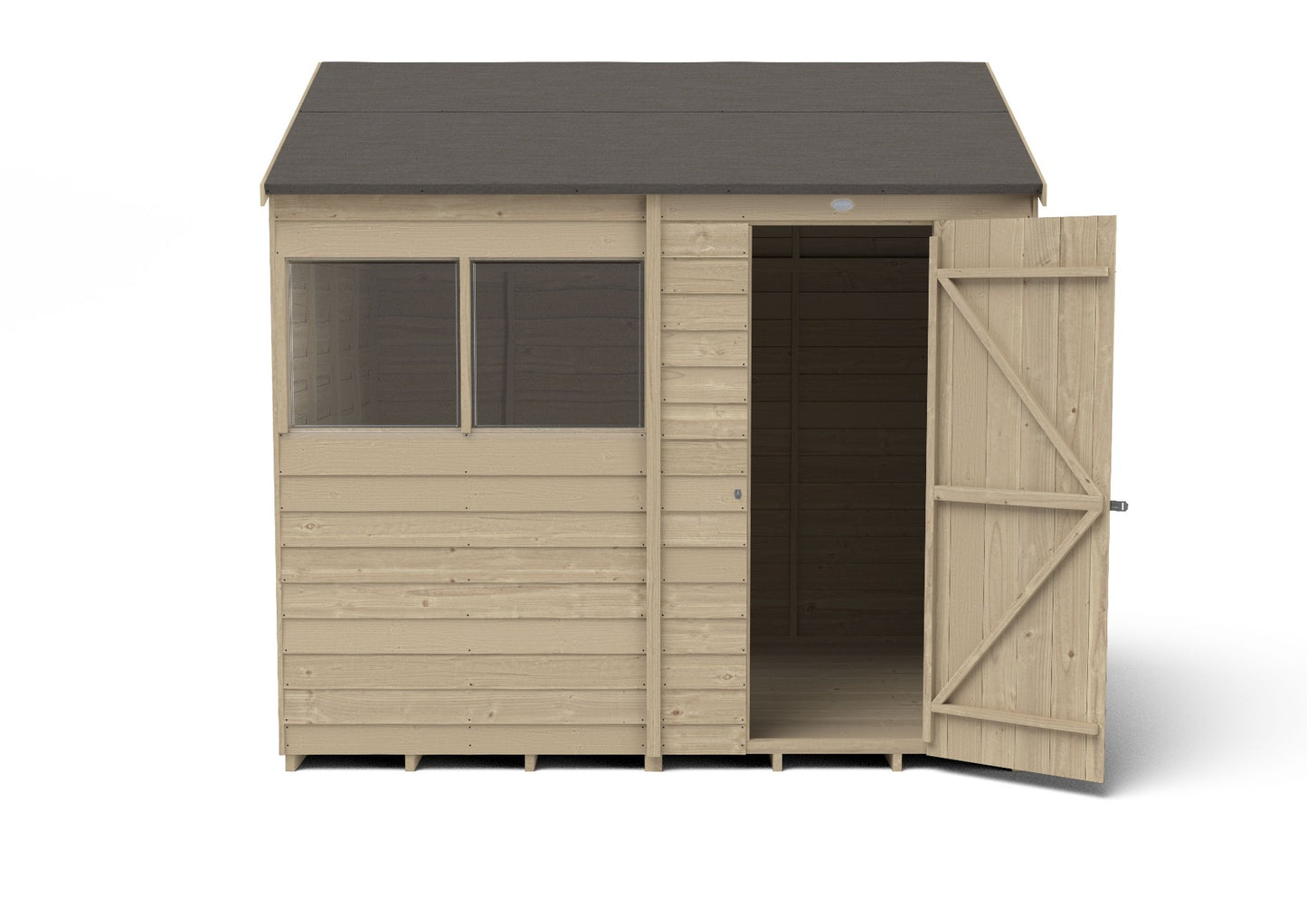 4LIFE Overlap Pressure Treated Reverse Apex Shed (HD) - 8 x 6ft