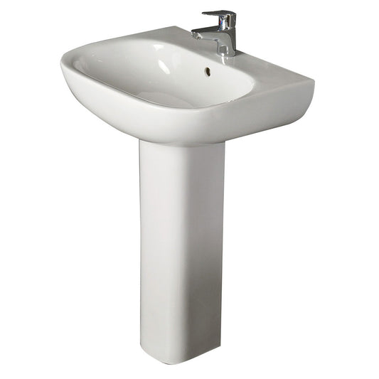 RAK Origin 62 Basin & Full Pedestal 450mm Wide 1 Tap Hole