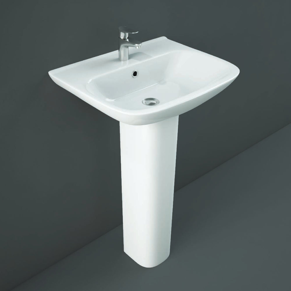 RAK Ceramics Origin 430mm Pedestal Basin 1 Tap Hole White