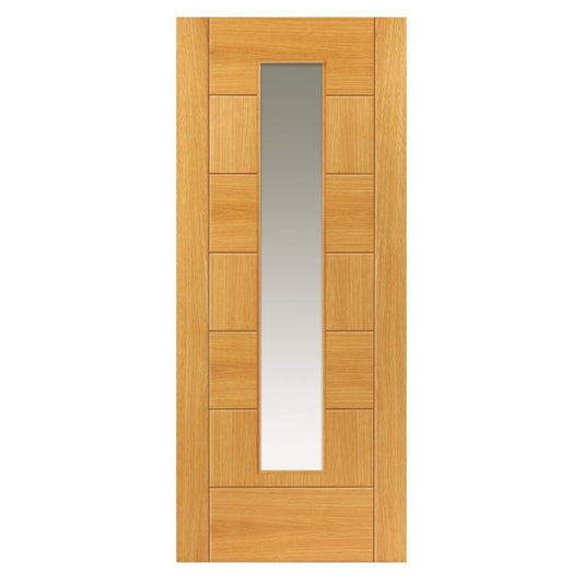 JB Kind Oak Sirocco Glazed Pre-Finished Internal Door 1981 X 762 X 35mm