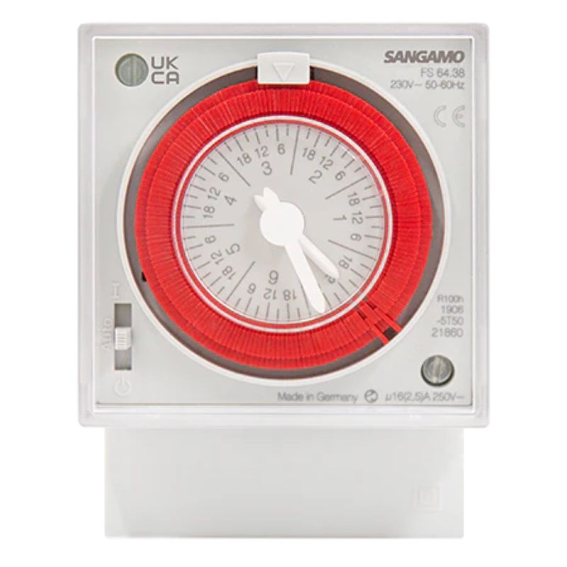 Sangamo PA16621 Standard Panel Switch - 24 Hr Timer w/ Battery 1 Hour Segments (72mm x 72mm)