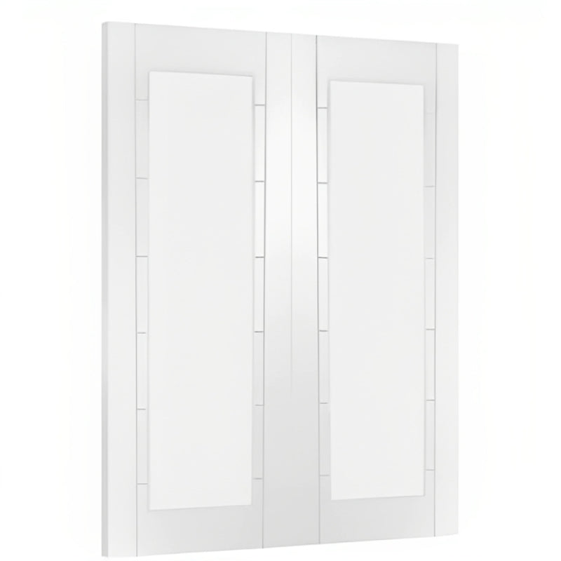 Internal White Primed Palermo 1L Pair with Clear Glass - All Sizes