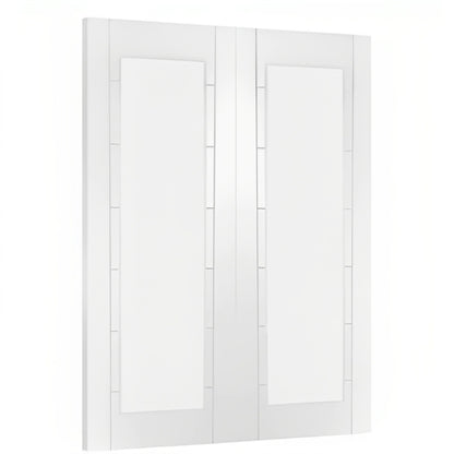 Internal White Primed Palermo 1L Pair with Clear Glass - All Sizes