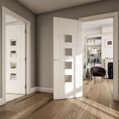 Image for Deanta Pamplona Glazed Interior White Primed Door 1981 x 610 x 35mm