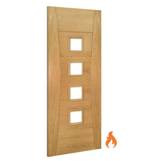 Deanta Pamplona Prefinished Glazed Interior Oak Fire Door