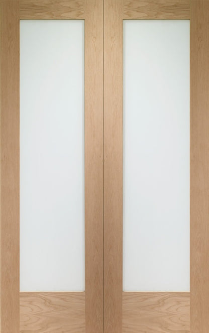 XL Joinery Pattern 10 Internal Oak Rebated Door Pair with Clear Glass