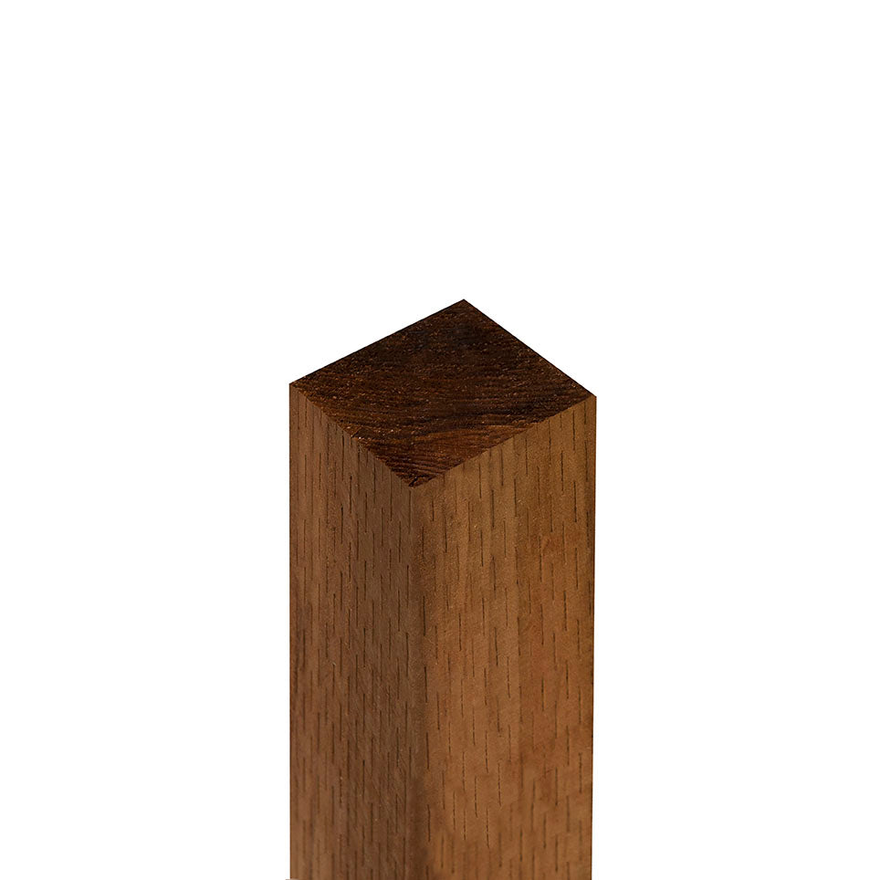 Forest Brown Incised Fence Post - H 240cm x W 7.5cm x D 7.5cm