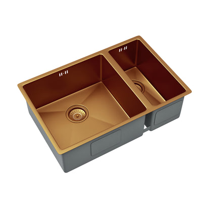 Ellsi Elite 1.5 Bowl Inset/Undermount Stainless Steel Kitchen Sink - Copper