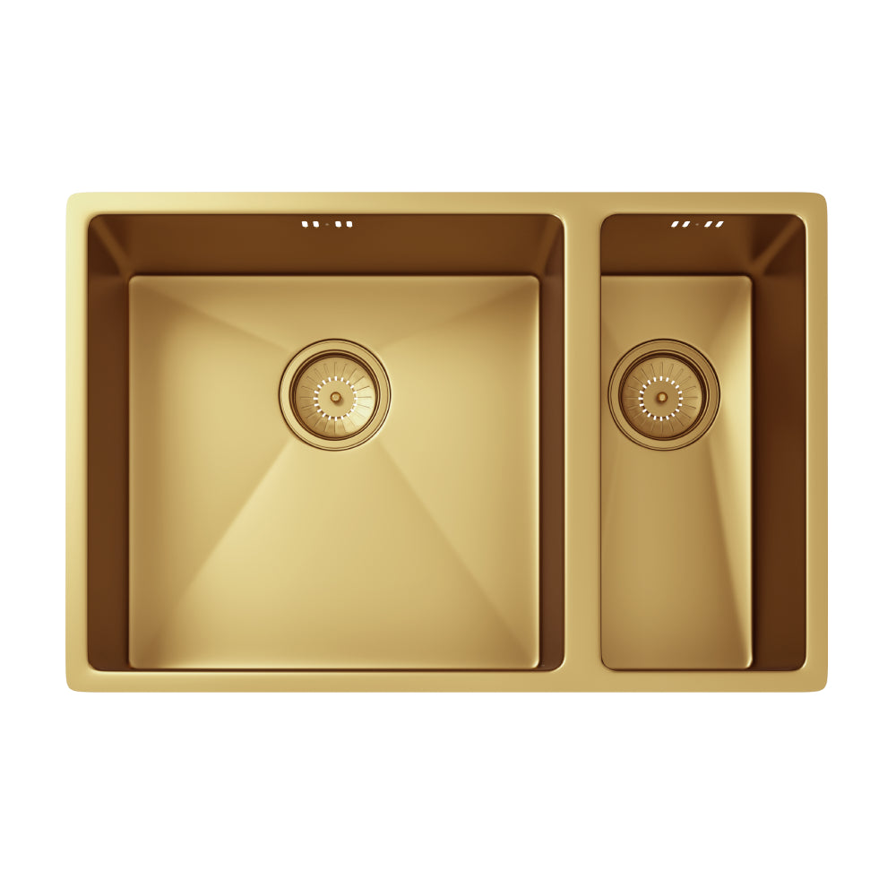 Ellsi Elite 1.5 Bowl Inset/Undermount Stainless Steel Kitchen Sink - Gold