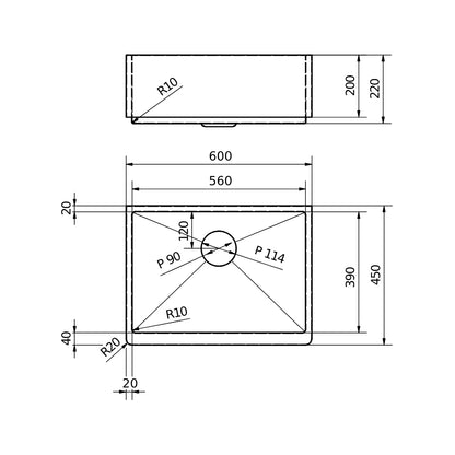 Ellsi Excel 1 Bowl Stainless Steel Belfast Style Kitchen Sink - Copper