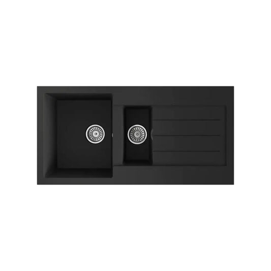 Ellsi Comite 1.5 Bowl Inset Kitchen Sink - Black